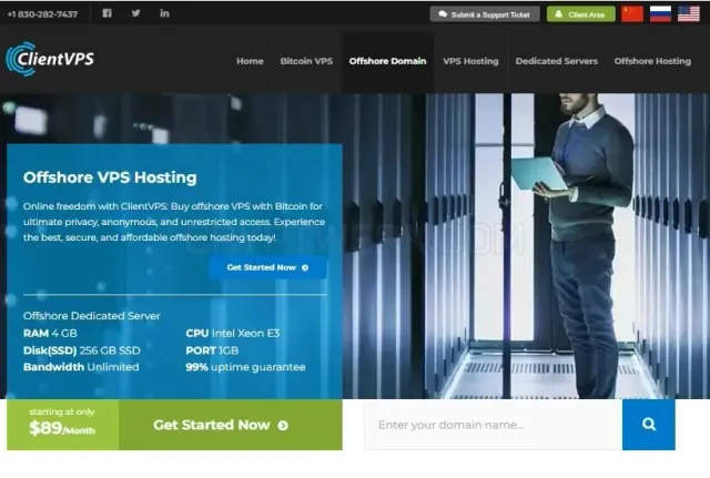 ClientVPS website