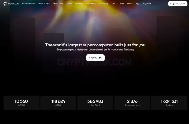 CLORE.AI website
