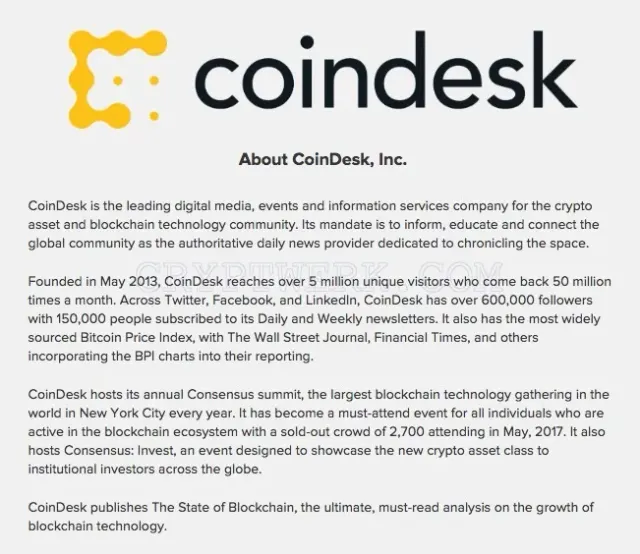 CoinDesk.com website
