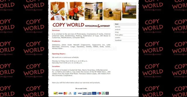 Copyworld.jimdo.com website