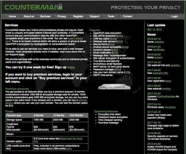 Countermail website