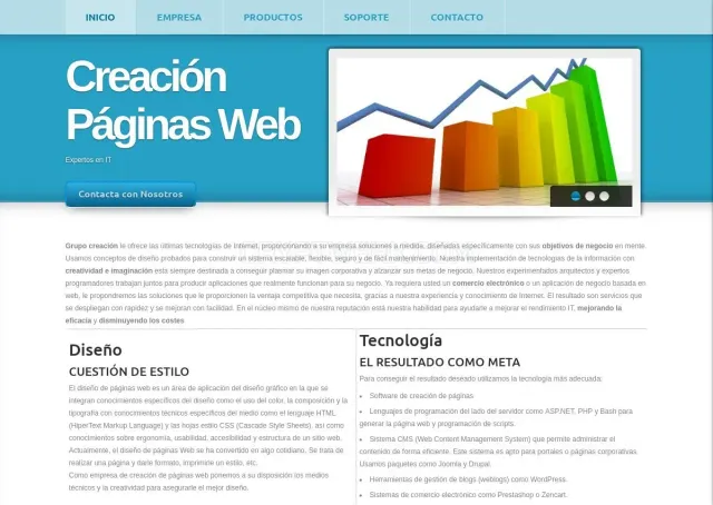 Creacionpaginasweb.com website