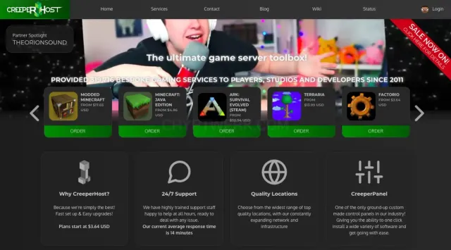 Creeperhost.net website
