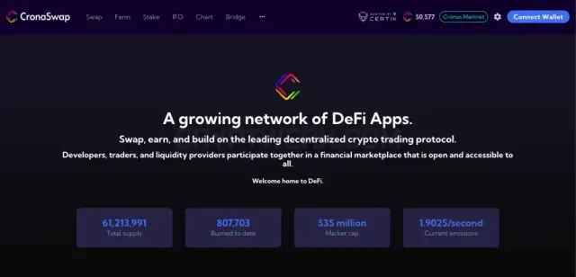 CronaSwap website
