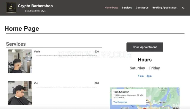 Crypto Barbershop website