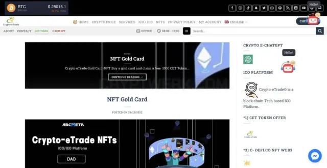 Crypto eTrade website