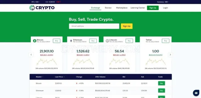 Crypto Exchange website