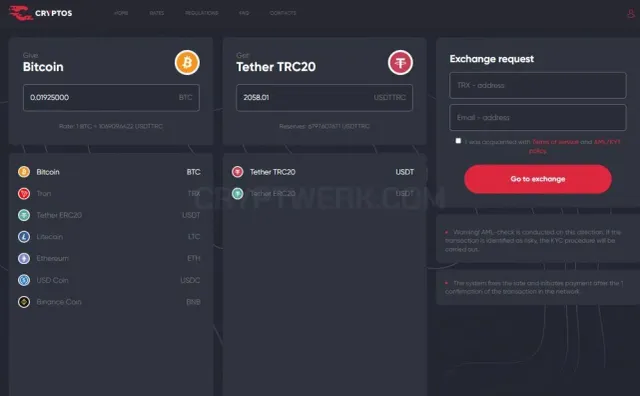Cryptos website