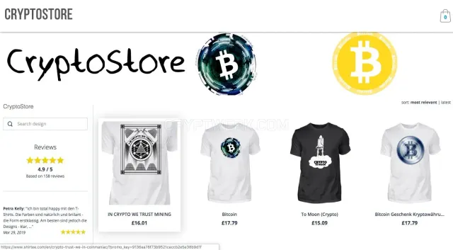 CryptoStore website