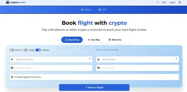 CryptoTraveler website