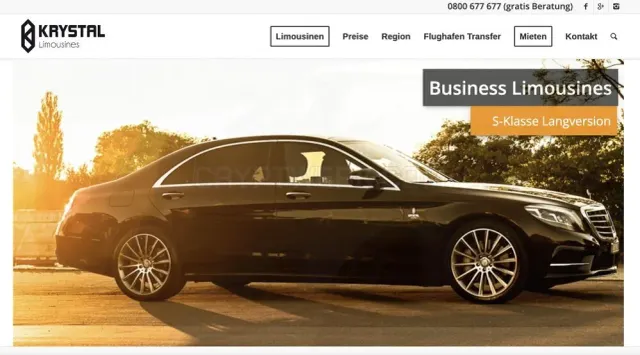 Crystal Limousines website