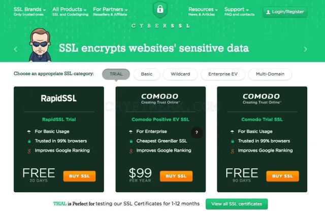 CyberSSL website