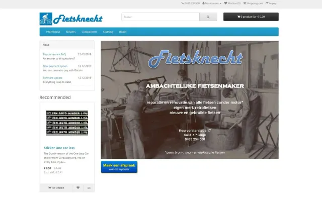 De Fietsknecht website