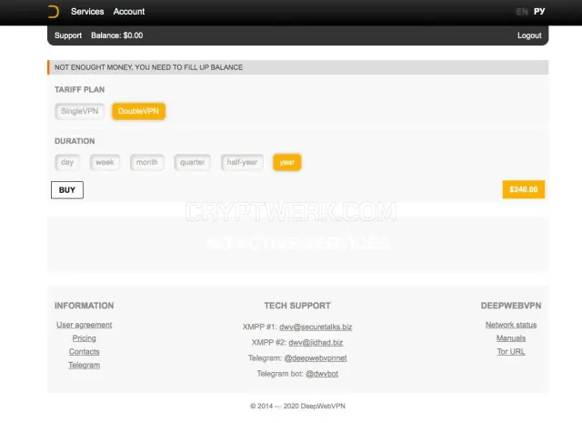 DeepWebVPN website