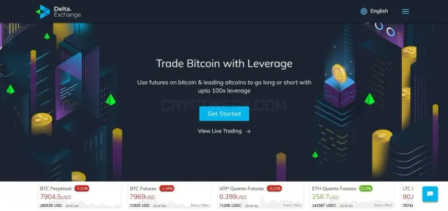 Delta Exchange website