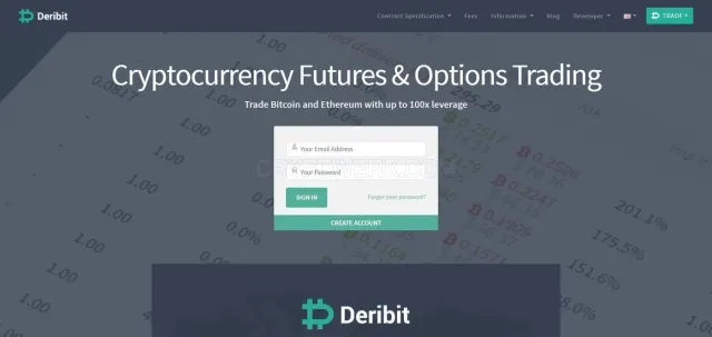 Deribit website