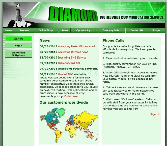 Diamondcard website