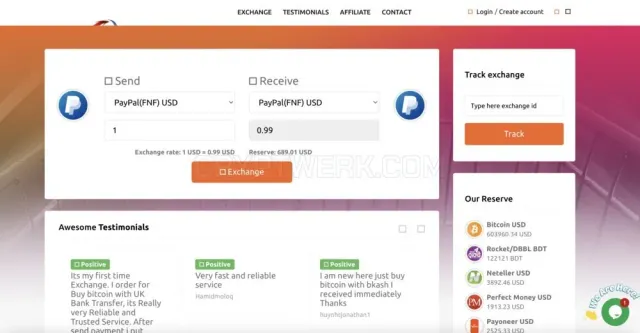 UsdExchanger website