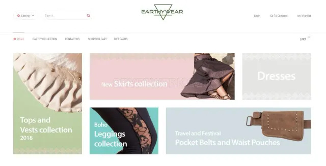 Earthywear.co.uk website