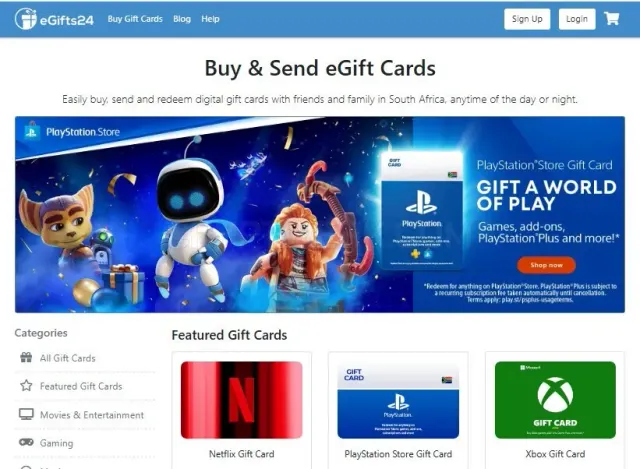 eGifts24 website