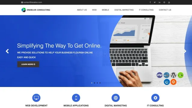 Eneblur Consulting website