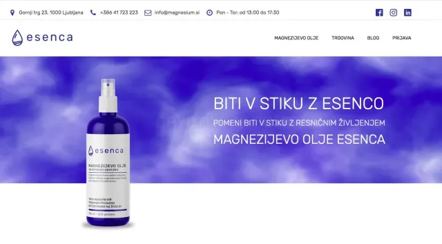 Esenca website