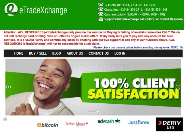 eTradeXchange website
