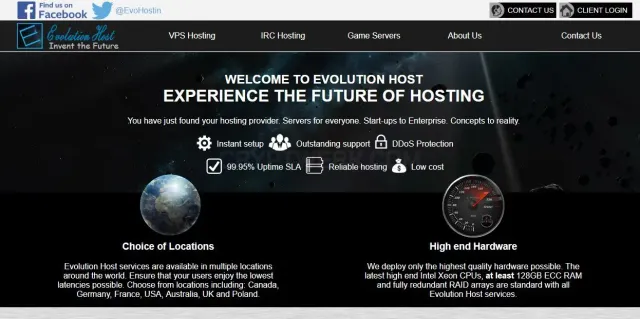 Evolution Host website