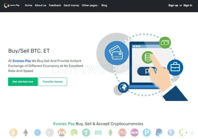 Evonex Pay website