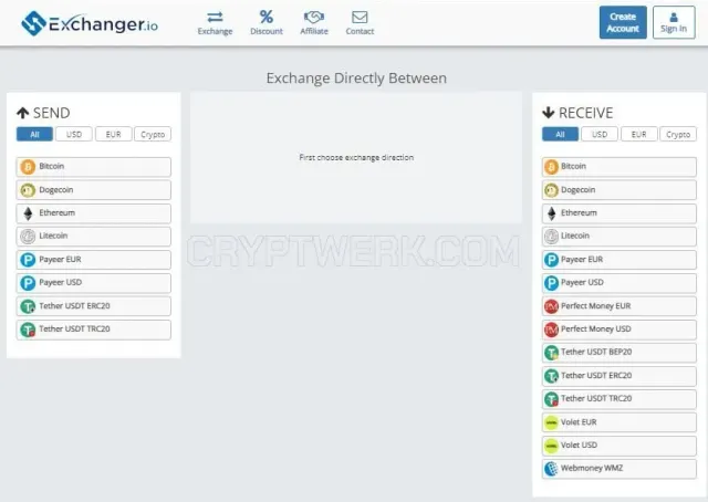 Exchanger.io website