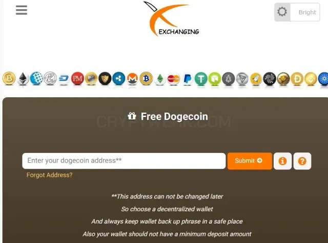 Exchanging website