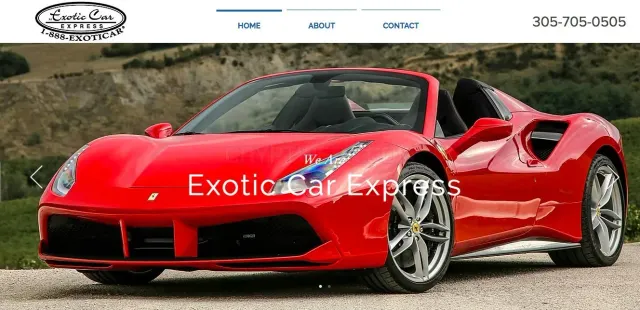 Exotic Car Express website