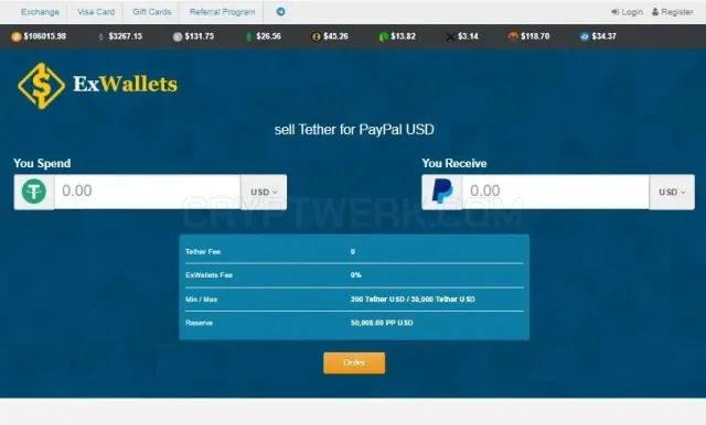 Exwallets website