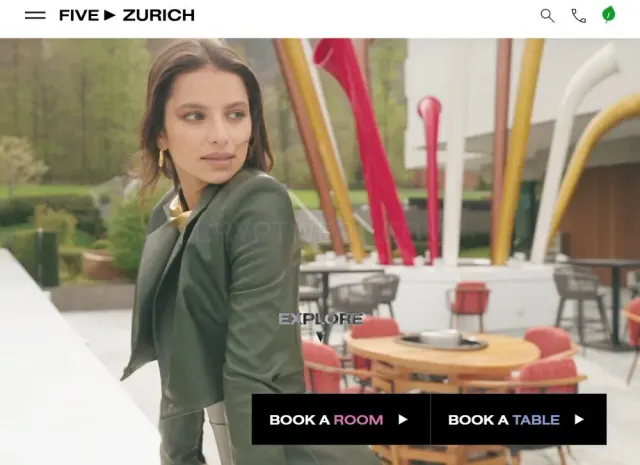 FIVE Zurich website
