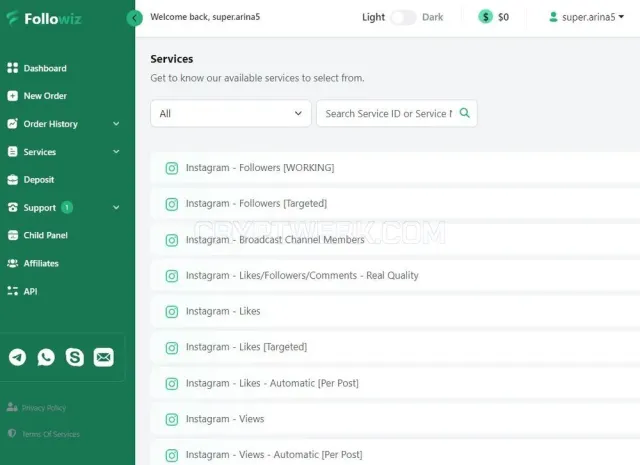 Followiz website