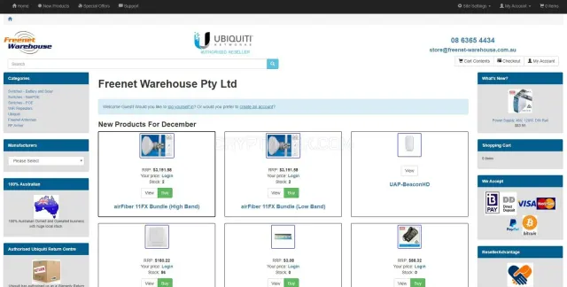 Freenet-warehouse.com.au website