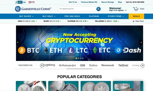 Gainesville Coins website
