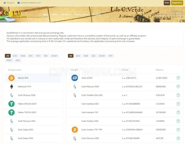 Gold Obmen website