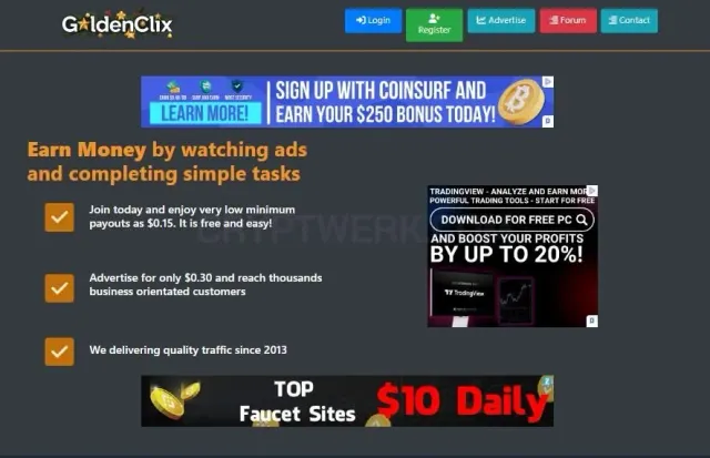 GoldenClix website