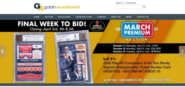 Goldin Auctions website