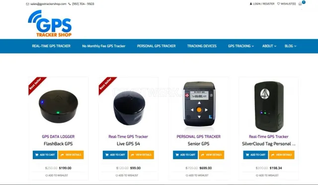 GPS Tracker Shop website