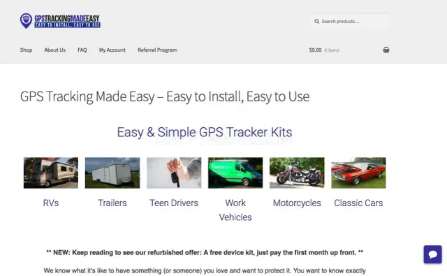 GPS Tracking Made Easy website