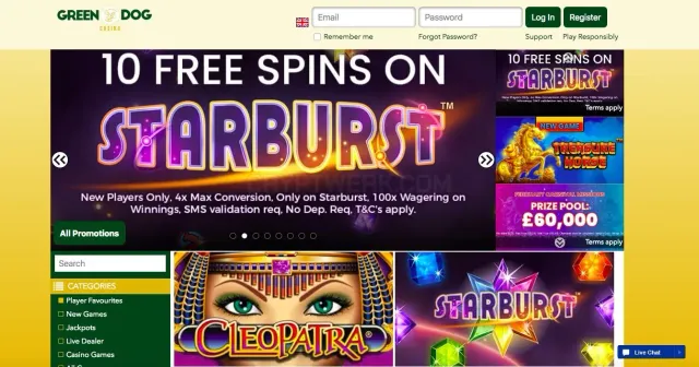 Greendog Casino website