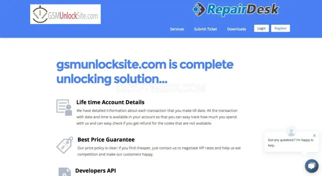 GSMUnlocksite website