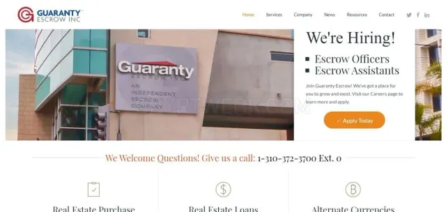Guaranty Escrow website