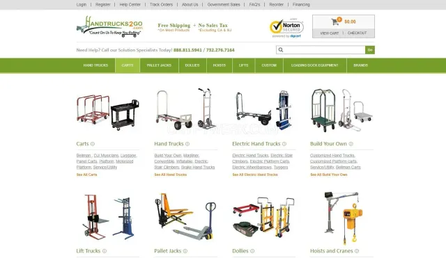 Handtrucks2go.com website