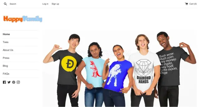 Happy Family Clothing website