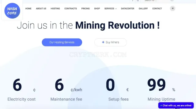 Hash Core Mining website