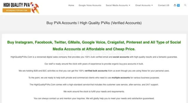High Quality PVAs website