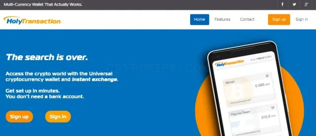 Holy Transaction website